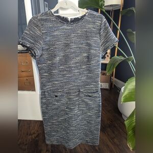 Loft Blue & Gray Knit Shift Dress